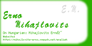 erno mihajlovits business card